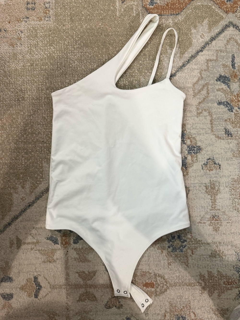 Abercrombie & Fitch White One-Shoulder Bodysuit